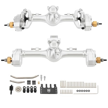 MEUS Racing +6.2mm SCX24 Portal Axles for Axial 1/24 SCX24 RC Crawler (Silver) - color: Silver