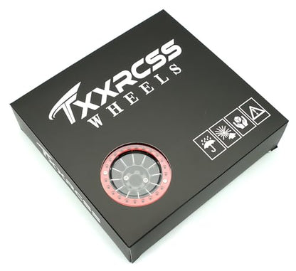200g Super Heavy 2.2 Beadlock Wheels Rims for 1/10 RC Crawler 4pcs (Red Black) - color: Red Black