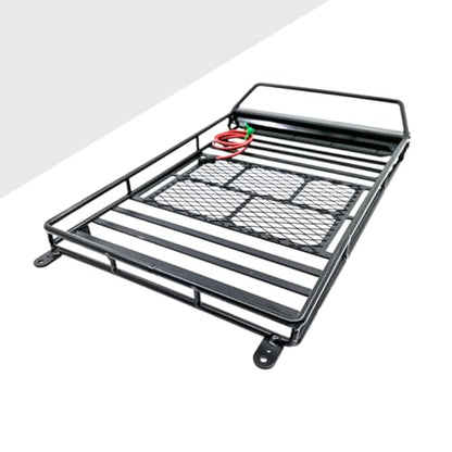BESTonZON Car Roof Luggage Rack with Light Bar for Rc Crawler Cargo Holder for Storage and Decoration Compatible with Models Black