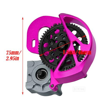 Transmission Gearbox Upgrades Part for 1/10 SCX10, SCX10 II 90046,90047,AX10 RC Crawler Truck,Aluminum Center Transmission Gearbox Hops up,Pink&Titanium - color: Pink&titanium for Upgrades