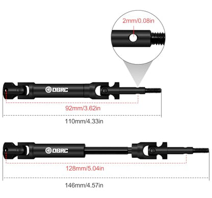 OGRC Rear CV Driveshaft for Traxxas Slash/Stampede/Rustler 2WD/4X4 Upgrades | U-Joint, Heavy-duty, for Slsah Nitro/F-150 Hoss 2WD/4X4 1/10 RC Truck, #6852