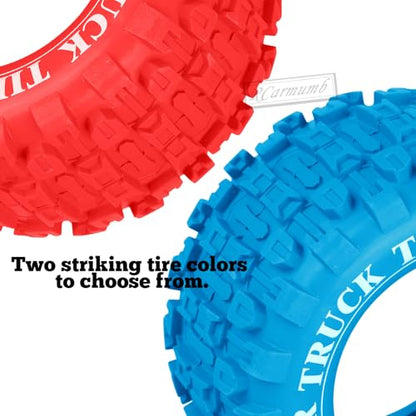 100 * 52MM 1/16 RC Monster Truck Tires 12mm Hex Adapters All-Terrain Traction Tires fit for Mini Maxx/Mini XRT, MJX 16207/16208/16209/16210,HSP 94186,E-Revo,L0S1,1/18 Mini LMT,Red&Grey - color: Red&Grey(4pcs)