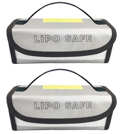 2PCS 185x60x75mm Lipo Safe Bag Fireproof Explosionproof Bag Safe Accessories for Hobby Remote & App Controlled Vehicle Lipo Batteries Storage and Charging, bag185