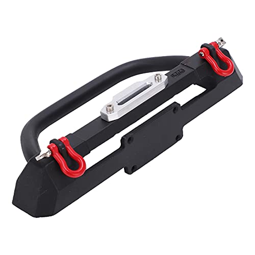 RC Rock Car Metal Front Bumper Heavy Duty Upgrade Parts for SCX10 90046 90047 1/10 RC Crawler Black Steel Aluminum 141x57mm 260g