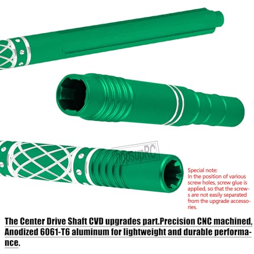 Upgrades Part Aluminum Center Slider Driveshafts Center Drive Shaft for 1/10 Kraton&Outcast 4X4 4S V2 BLX,Axles CVD Hops Up(Green) - color: Green(for 1/10)