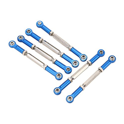 Adjustable Push Rods 88Mm Aluminum Alloy, Turnbuckle Linkage Accessories 6Pcs Set for Rc Car Upgrade Parts, Blue - color: Blue