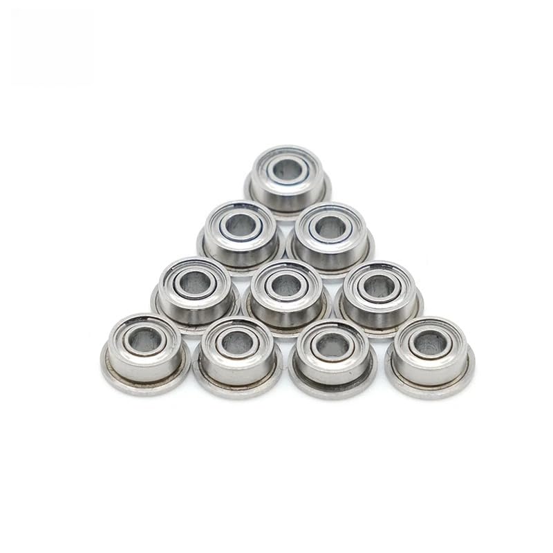 10Pcs FR144ZZ Flange Ball 1/8" x1/4" x7/64 Double Metal Double Shielded Bearings 3.175x6.35x2.779mm Inch Size Ball Bearings - size: FR144ZZ 3.175x6.35x2.779