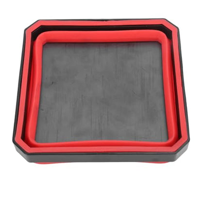 Semme Portable Magnetic Parts Tool Tray Silicone for Screws Bolts Nuts Washers and Collapsible in Red (Red) - color: Red