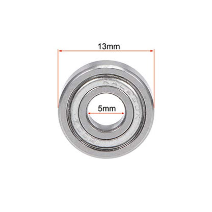 uxcell 695ZZ Deep Groove Ball Bearing 5x13x4mm Double Shielded Chrome Steel Bearings 5-Pack - size: 5mmx13mmx4mm