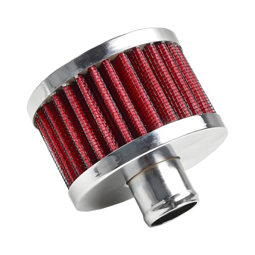 23mm Car Air Filter, High Flow Vehicle Vent Valve Cover Cold Air Intake Filter, Small Lightweight Automotive Vent Cover Breather, Universal for Most Vehicles and Motorcycles (Red) - color: Red