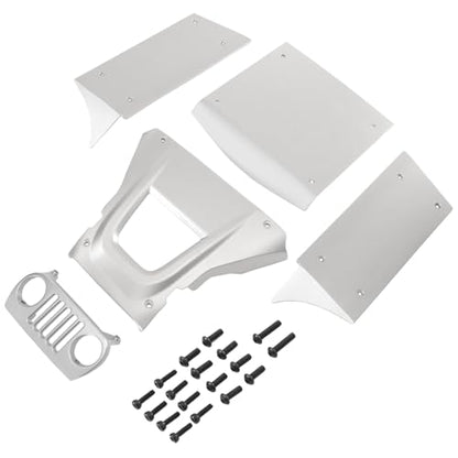 Aluminum Body Panels Kit for Vanquish H10 Optic Sparco H10 Optic Yokohama RTR 1/10 RC Crawler Upgrade Parts (White) - color: White