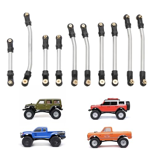 MEUS Racing SCX24 Links High Clearance Chassis Links & Steering Links Set for Axial SCX24 C10 Bronco Wrangler 1/24 RC Crawler, Aluminum - color: Aluminum