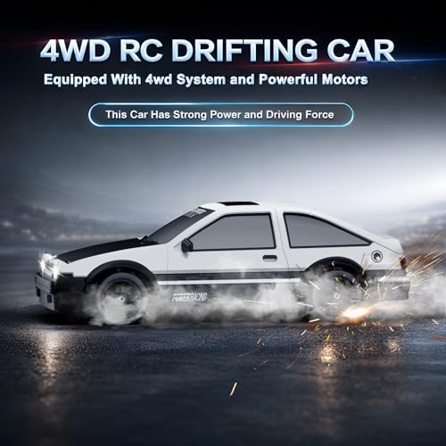 Remote Control Car RC Drift Car 2.4GHz 1:24 Scale 4WD 15KM/H High Speed Model Vehicle with LED Lights Drifting Tire Racing Sport Toy Car for Adults Boys Girls Kids Gift - color: B-white