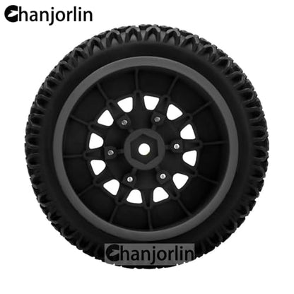 1/10 1/8 RC Short Course Truck Tires OD 112mm and Wheels 12mm 14mm 17mm Hex for 1:8 1:10 Scale Off Road Truck Car Traxxas Slash 2WD 4×4 Axial Losi Redcat Rc4wd Arrma Senton 4PCS (Black) - color: Black