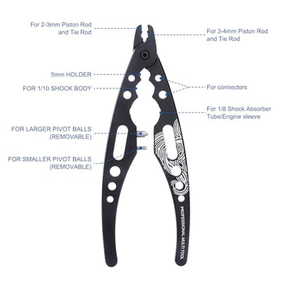 Aluminum Alloy RC Shock Absorber Pliers RC Clamps Assembly Disassembly Tool for RC Car Crawler Monster Truck Off Road Buggy Drift