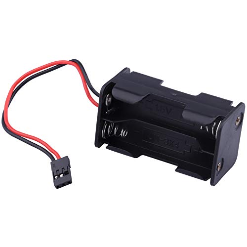 Hobbypark 4 Cell AA Battery Holder Case Box with JR Style Connector and On/Off Power Switch for 1/8 1/10 1/16 RC Cars Trucks Crawlers Off Road Buggy