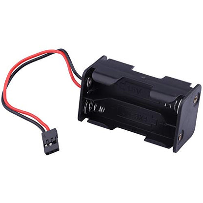 Hobbypark 4 Cell AA Battery Holder Case Box with JR Style Connector and On/Off Power Switch for 1/8 1/10 1/16 RC Cars Trucks Crawlers Off Road Buggy