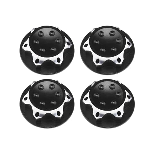 4Pcs RC Car 17mm Hex Wheel Nut Anti-Dust Cover Nut Replacement Fit for 1/8 RC Car Model RC Off-Road Truck Compatible with Redcat Compatible with E-Revo, Black - color: Black
