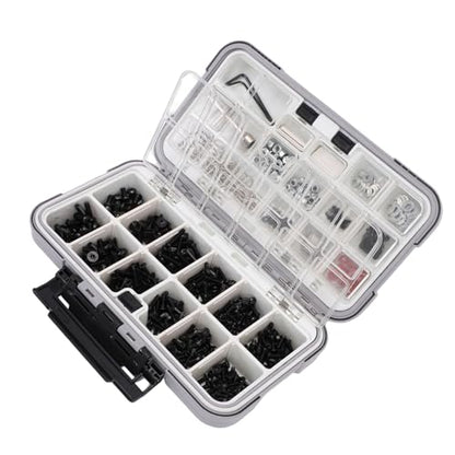 537 Pieces RC Screw Kit, Stainless Steel Fasteners Universal Fit for 1/8 1/10 /12/16 Scale RC Cars Organized Storage Box Grey, Premium Material Compatibility wit