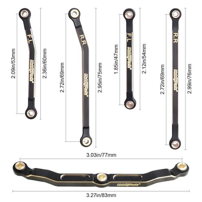 Hobbypark Brass High Clearance Links Set & Full Clearance Steering Link Steering Rod Tie for TRX4M Upgrades Parts, Replacement of 9742R Suspension Links, Compatible with Bronco Defender