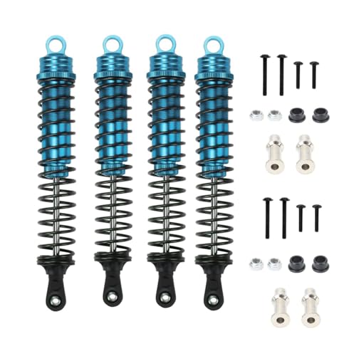 Oil Adjustable Aluminum 140mm Shock Absorber Damper For Rc Car 1/8 Buggy Truck Upgraded Hop-Up Parts Hsp Hpi Losi Axial 4PCS/set (Blue) - color: Blue