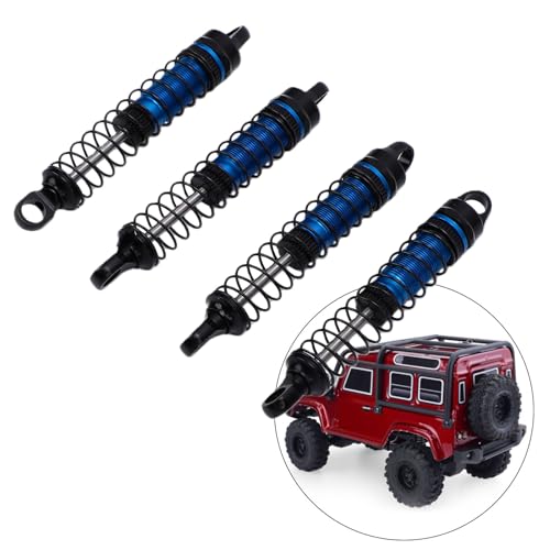 Jiawu 60mm Shocks Absorber for K10 1/18 RC Crawler, Aluminum Alloy Threaded with Nylon Shaft Ends, RC Crawler Upgrade Parts Replacement (Blue)