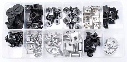 120pcs fits Audi Porsche VW & Skoda Engine Cover Pan Protection Fastener Screw Nut Clip Assortment Fender, Bumper, Radiator Support & Splash Shield Retainer Kit