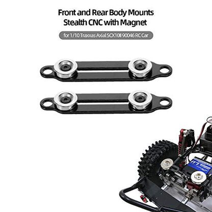 GoolRC Front and Rear Body Mounts Stealth CNC with Magnet for 1/10 Traxxas Axial SCX10II 90046 RC Car