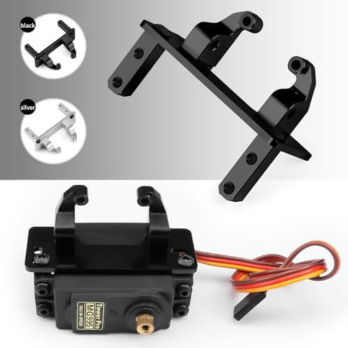 Aluminum Axle Servo Mount Base Stand, Black | Upgrade Parts, For 1/10 Axial SCX10 II 90046, RC Crawler Car - color: Black