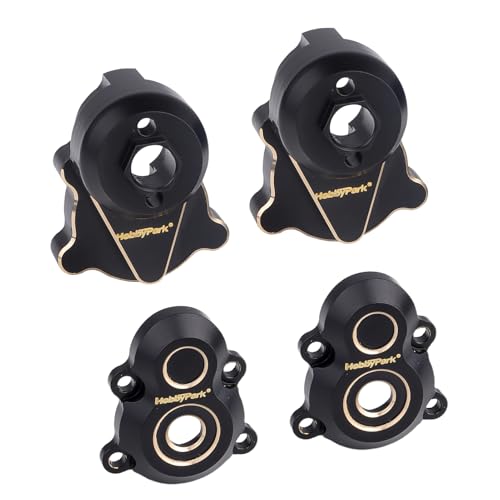 HobbyPark 51g Brass Rear Portal Housing Shell for Redcat Ascent-18 Upgrades Parts Redcat 1/18 RC Crawler Parts Heavy Duty RC Car Accessories Black Coating