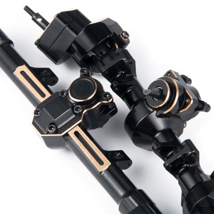RCHUBAM RC Front & Rear Axle Set Metal Complete Axle with Steering Weights for 1/24 Axial SCX24 RC Crawler Deadbolt C10 Upgrades Accessories Part (Rear Axle) - style: Rear Axle