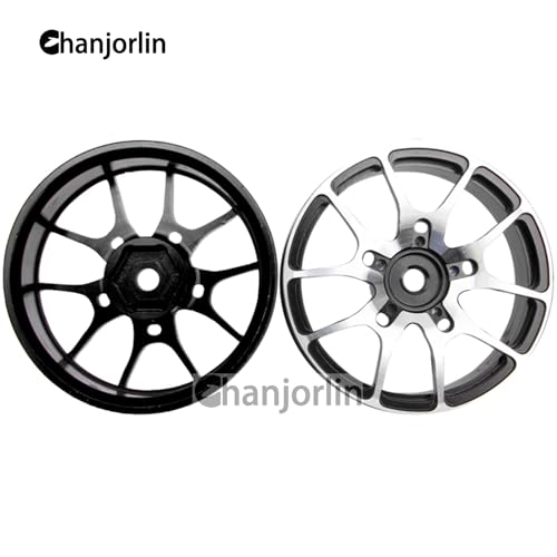 1/10 RC On Road Drift Wheels Rims Hex 12mm Metal Rally Racing Hubs for 1:10 Scale Touring Street Car Tires Tyres Tamiya TT01 TT02 HSP 2S 3S Brushless HPI KYOSHO XV02 XV01 4PCS (Black) - color: Black