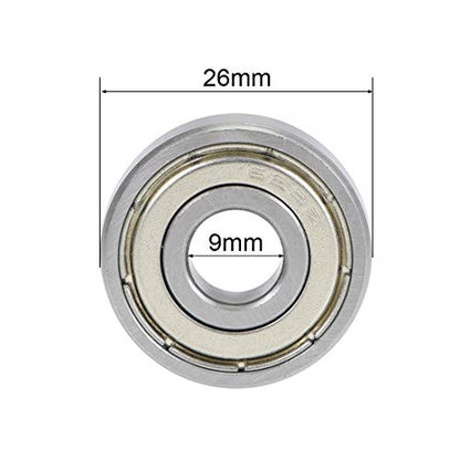 uxcell 629ZZ Deep Groove Ball Bearings Z2 9mm X 26mm X 8mm Double Shielded Carbon Steel 2pcs - size: 9mmx26mmx8mm