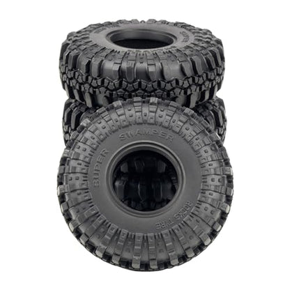 DJX 4PCS 2.2 Inch 137mm Tall Crawler Tires Super Soft Sticky Rubber Tires with Foam Instert for Axial SCX6 SCX10 TRX4 FMS LOSI Redcat Etc 1/6 1/8 1/10 Crawler Car