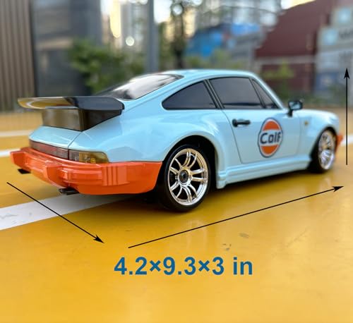 HLSFWDRIVE LDRC Drift Car with Gyro 1/18 RC Drift Car RWD Race | Hobby RC Car for Adult with Gyroscope Full Proportional Metal Drive Shaft Independent Suspension Alloy Shell LD1898