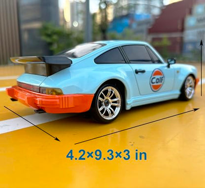HLSFWDRIVE LDRC Drift Car with Gyro 1/18 RC Drift Car RWD Race | Hobby RC Car for Adult with Gyroscope Full Proportional Metal Drive Shaft Independent Suspension Alloy Shell LD1898