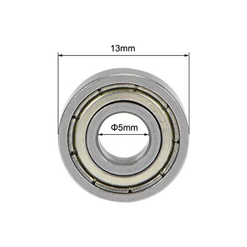 uxcell 695ZZ Deep Groove Ball Bearings Z2 5mm X 13mm X 4mm Double Shielded Carbon Steel 2pcs - size: 5mmx13mmx4mm