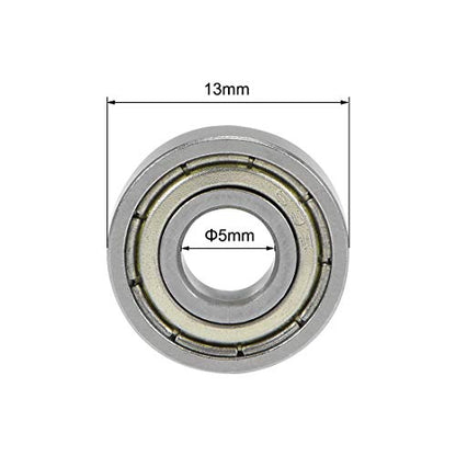 uxcell 695ZZ Deep Groove Ball Bearings Z2 5mm X 13mm X 4mm Double Shielded Carbon Steel 2pcs - size: 5mmx13mmx4mm