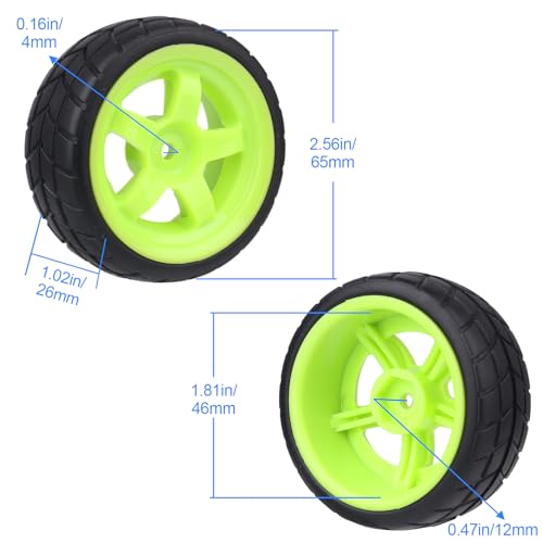 Hobbypark 4pcs-Pack 26mm Width RC Rubber Tires Plastic Wheel Rims 12mm Hub Mount for Redcat HSP 1:10th On Road Car Touring
