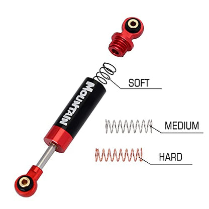 INJORA RC Shock Absorber Damper Metal 40mm Internal Spring Air Shocks for 1/24 RC Crawler Car Upgrade Axial SCX24 Deadbolt AXI90081 AXI00002 AXI00001（Black） - color: Black