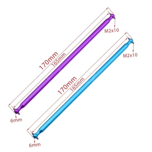 RC Car Drive Shafts for HSP for Himoto 1/10 04003 94111 94107 94118 94170 Metal Centre Drive Shaft DogBone 170mm Driveshaft 4WD RC Model Car Buggy Truck Accessories(Blue) - color: Blue