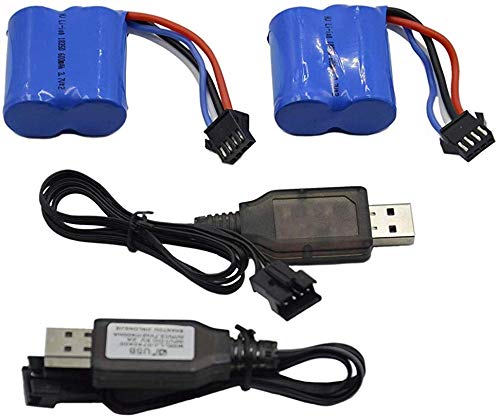 Blomiky 2 Pack 7.4V 600mAh Li-ion Battery with SM-4P Plug for Old Version UDI008 UD08 UDI001 Venom Speed RC Boat UDI001 Battery 2