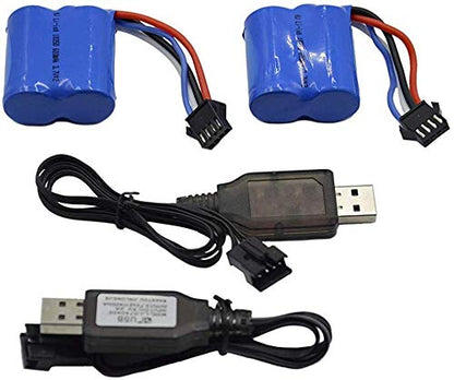 Blomiky 2 Pack 7.4V 600mAh Li-ion Battery with SM-4P Plug for Old Version UDI008 UD08 UDI001 Venom Speed RC Boat UDI001 Battery 2