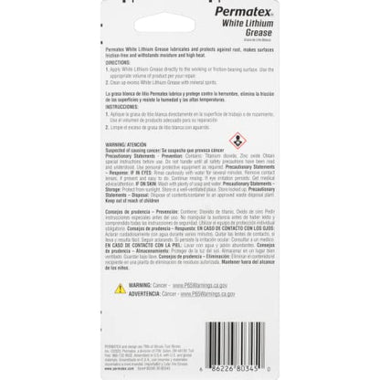 Permatex 80345 White Lithium Grease, 1.5 oz.