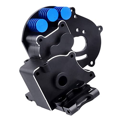 Aluminum Transmission Case Gearbox with Motor Plate and Arm Mounts for 1/10 Traxxas Slash 2WD Rustler Stampede Bandit Replace of 3691
