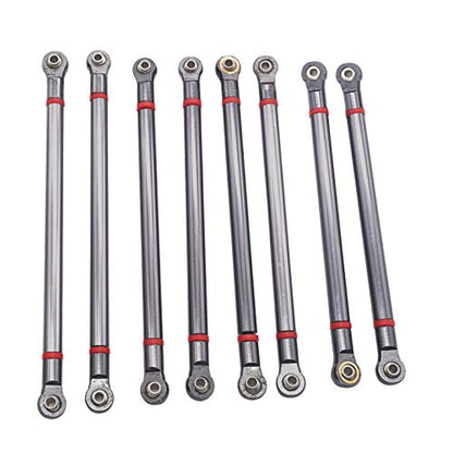 ShareGoo 8Pcs Aluminum Alloy 313MM Wheelbase Link Rod Chassis Linkage Compatible with Axial SCX10 90022 90027 90028 1/10 RC Car Crawler