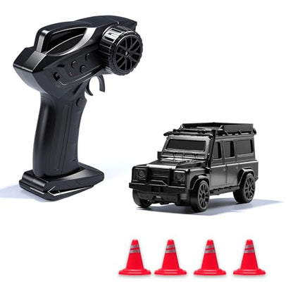 1/64 Scale Desktop Drift RC Car,Mini RC Sports Car 2.4Ghz with Gyro Mini Drift Racing Remote Contrl Cars Model Toys Hobby Gift for Adults and Kid Children's (SUV-Black) - color: Suv-black