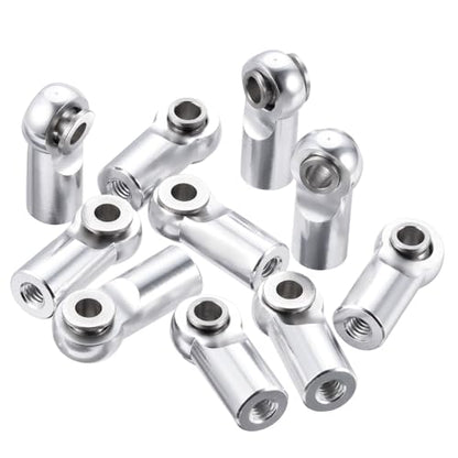 MORLORDY 10Pcs M2.5 Tie Rod End Ball Joint Link Ball Head Holder for RC Car Truck Upgrade Part (Silver) - color: Silver