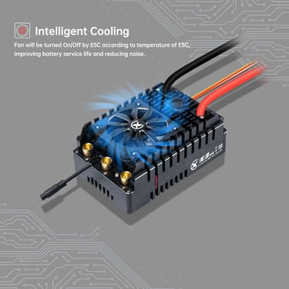 XC E3Pro Sensored Electric Brushless Motor Controller for RC Car, 6-12S Lipo,400A Continuous Current,10-25A、6.0/7.4/8.4V BEC,Applicable to 1/5,Support Turbo Timing and APP Control - size: E3Pro