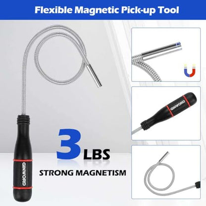 4Pcs Foldable Magnetic Partsn Trays Set with 3LBS Magnetic Pick-up Tool, 4.5" Square Silicone Magnetic Tool for Organizing Screws, Bolts, Nuts, Washers, Pins, and Other Small Metal Parts - color: 4pcs